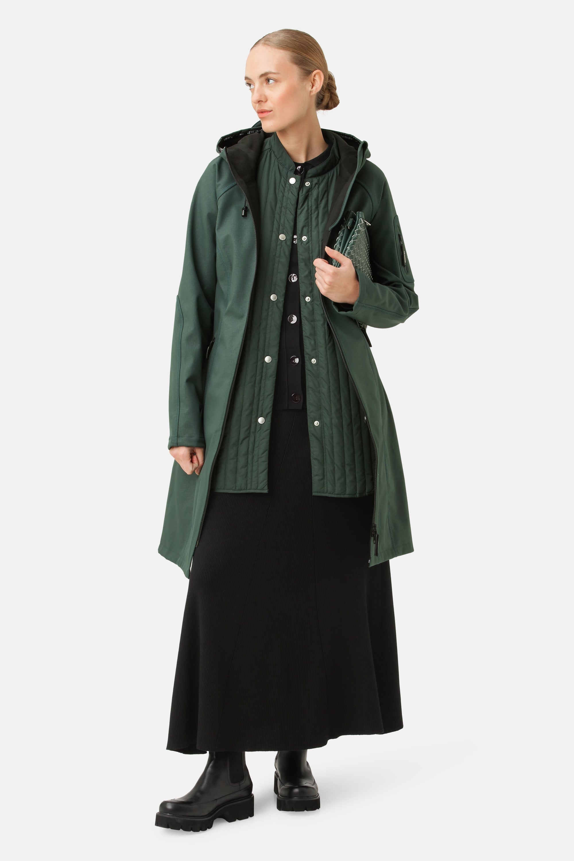 Long Softshell Raincoat - Beetle